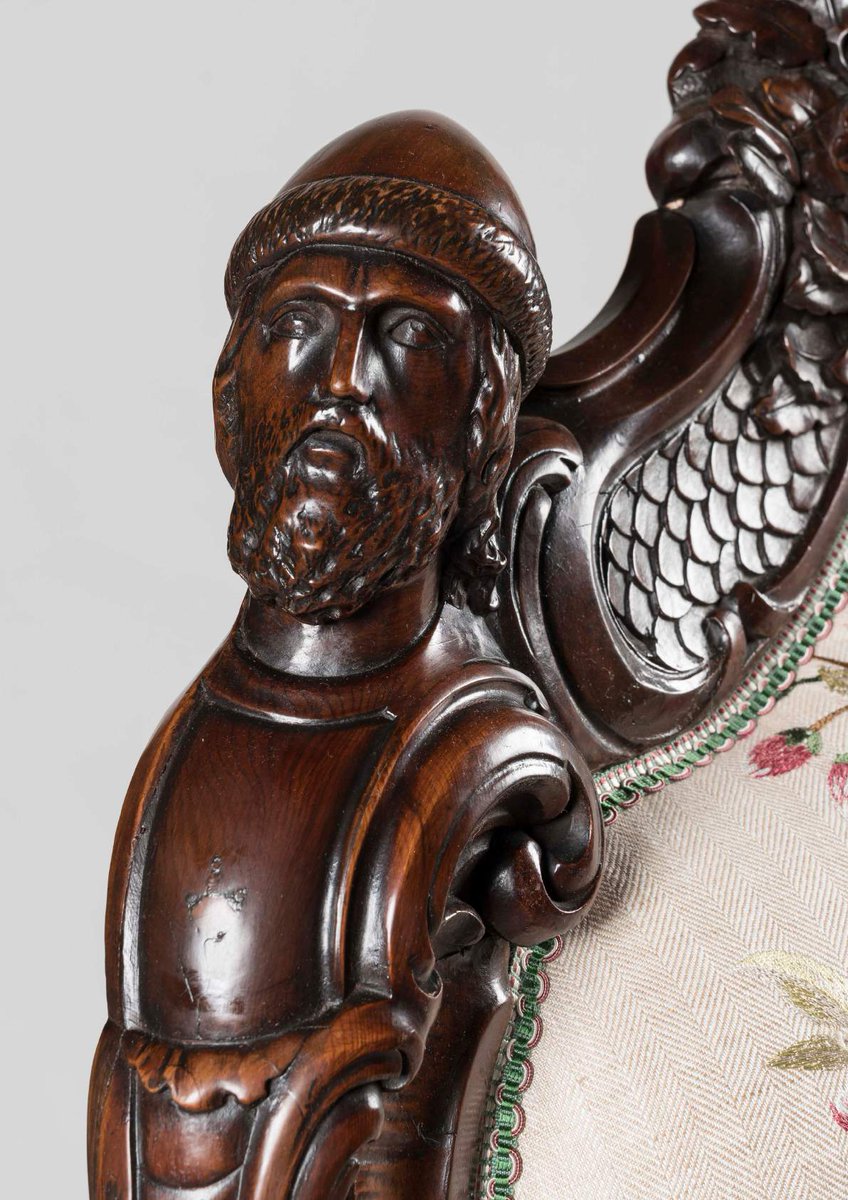 BADA1918's tweet photo. For BADA Week 2022, Butchoff Antiques has chosen to feature this remarkable carved armchair by Arthur Jones. Carved entirely from Irish bog yew wood, the armchair is designed to illustrate the history of Ireland.

Visit https://t.co/avK8LeUkMh to see more features! https://t.co/iFrlBgGAHp