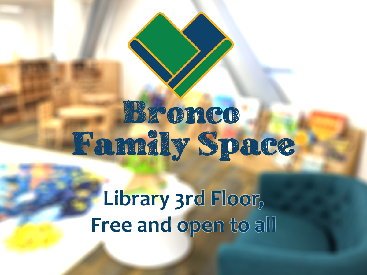 cpplibrary's tweet image. On the third floor of the University Library is the Bronco Family Space. This is an open and free space for CPP students, faculty, and staff who need to use library services while caring for a younger family member: youtu.be/WP8kvvHx9lE