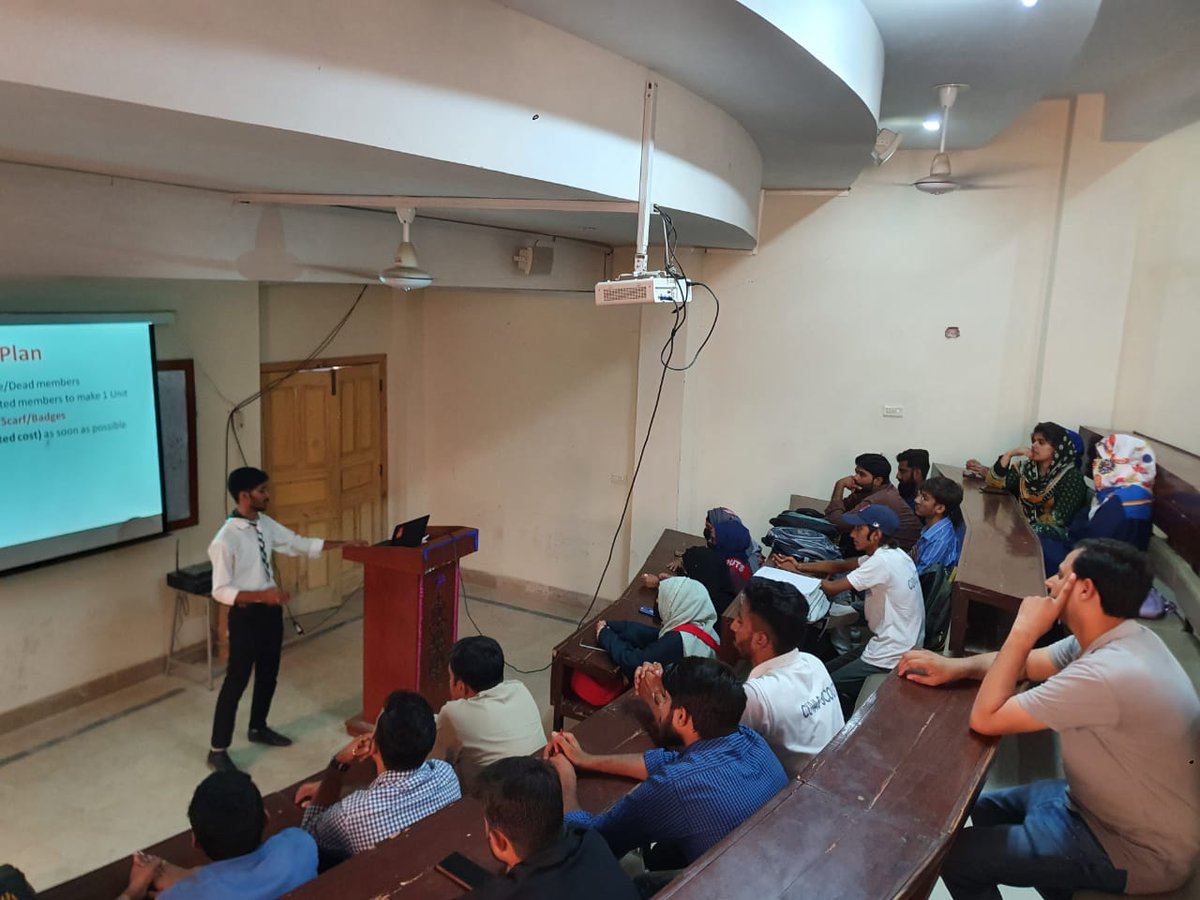 CUVASScouts's tweet photo. Today Discipline Incharge of Zain Ali told Scouts about What is Scouting,the plan of CUVASCOUTS,and the RoverLeader Course Details.Dr. M. Arif Rizwan Co-Advisor and Muhammad Kashif President and members gave their opinion on how scouting can be successful in the future at CUVAS. https://t.co/ttzhMzfklN