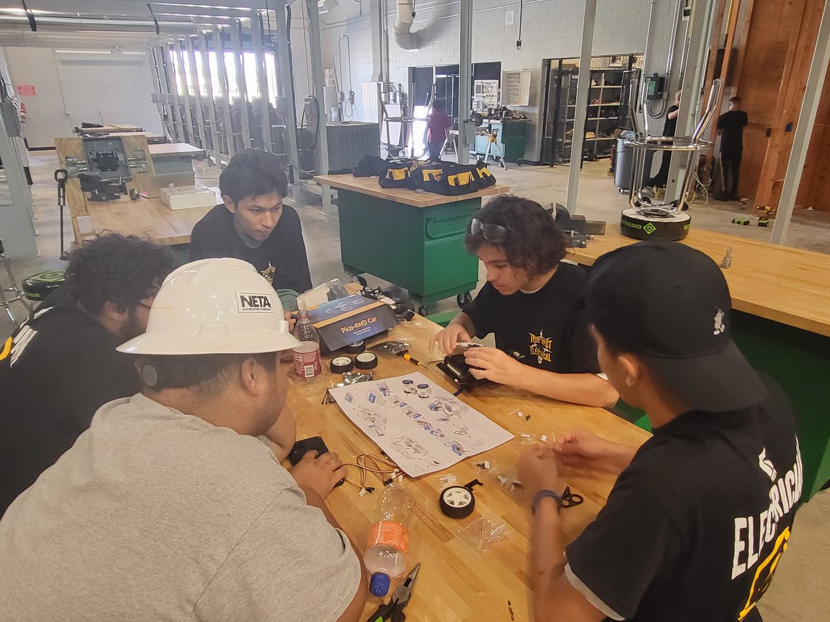 TECCWElectrical's tweet photo. Students built, wired, and programmed DC motor powered mini race cars. Exciting times for electrical here at @TECCwest. @LewisvilleISD @lisdcte @LISDpartner https://t.co/ZmycMTA0ML
