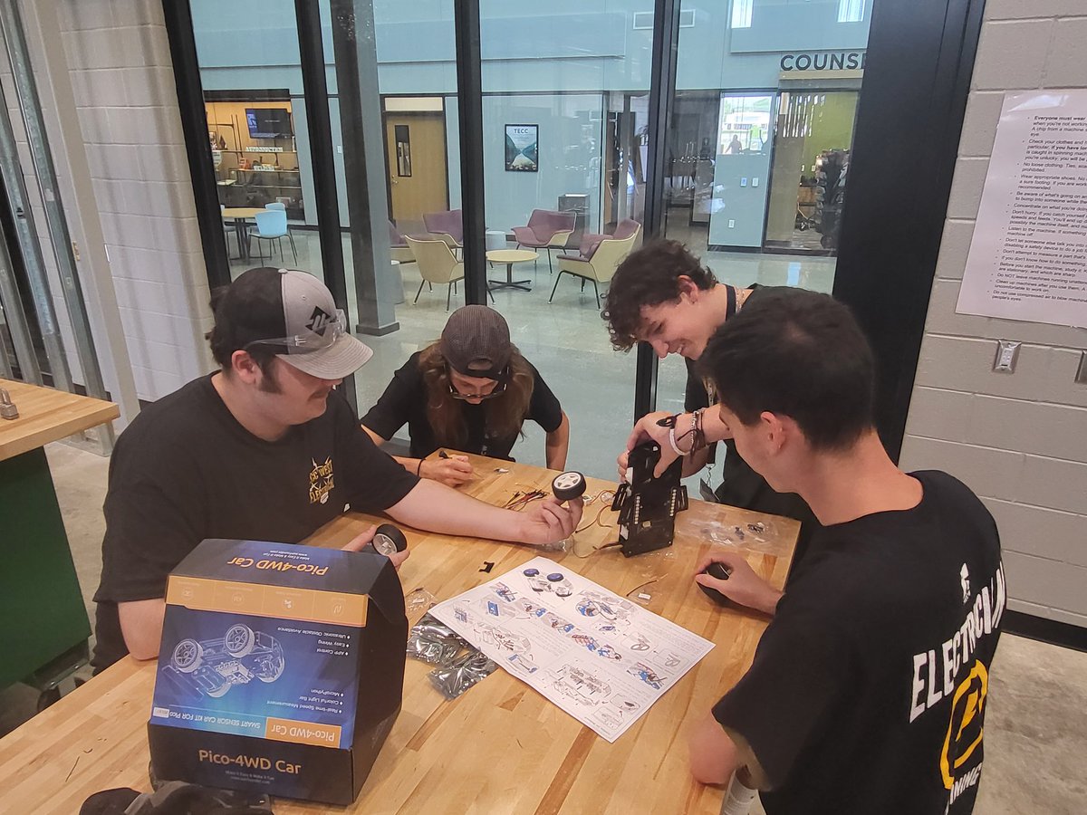 TECCWElectrical's tweet photo. Students built, wired, and programmed DC motor powered mini race cars. Exciting times for electrical here at @TECCwest. @LewisvilleISD @lisdcte @LISDpartner https://t.co/ZmycMTA0ML