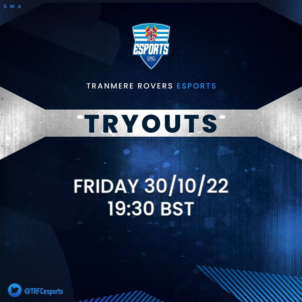 TRFCesports's tweet photo. Try-outs will commence this Friday. For a chance to represent the rovers in FIFA 23 join this link https://t.co/Qjqrb70W6M and select the trialist role. We can't wait to see you all there! 
@OfficialVPG 

#SWA #TRFC #VPG #FIFA23 https://t.co/oBHv04Kzgo