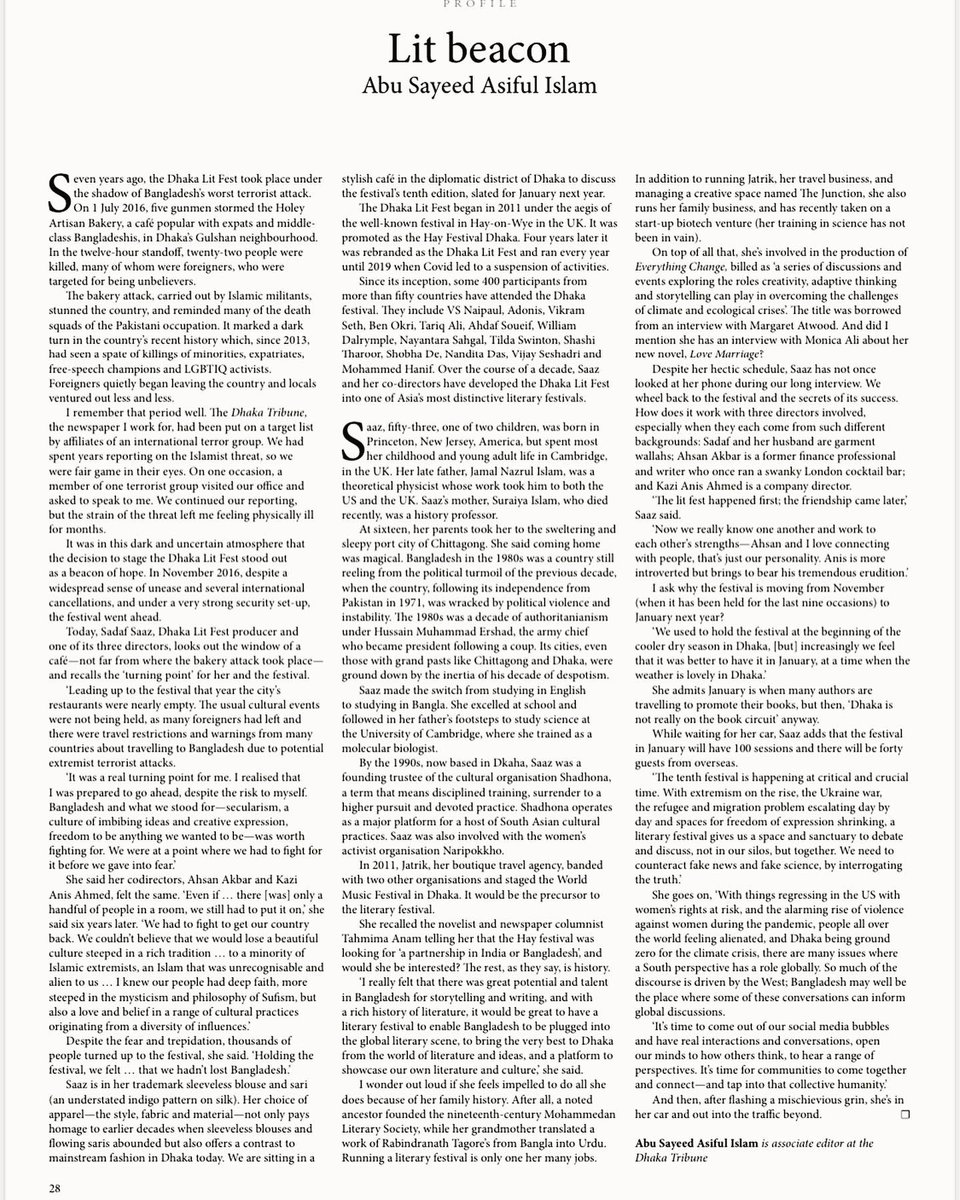 Wonderful interview of our producer and co-director <a href="/SadafSaaz/">Sadaf Saaz</a> in the <a href="/MekongReview/">Mekong Review</a> talking about #dhakalitfest #dhaka #bangladesh #festival #literature #lit #celebration #books #writers #writerscommunity #reading #dlf10