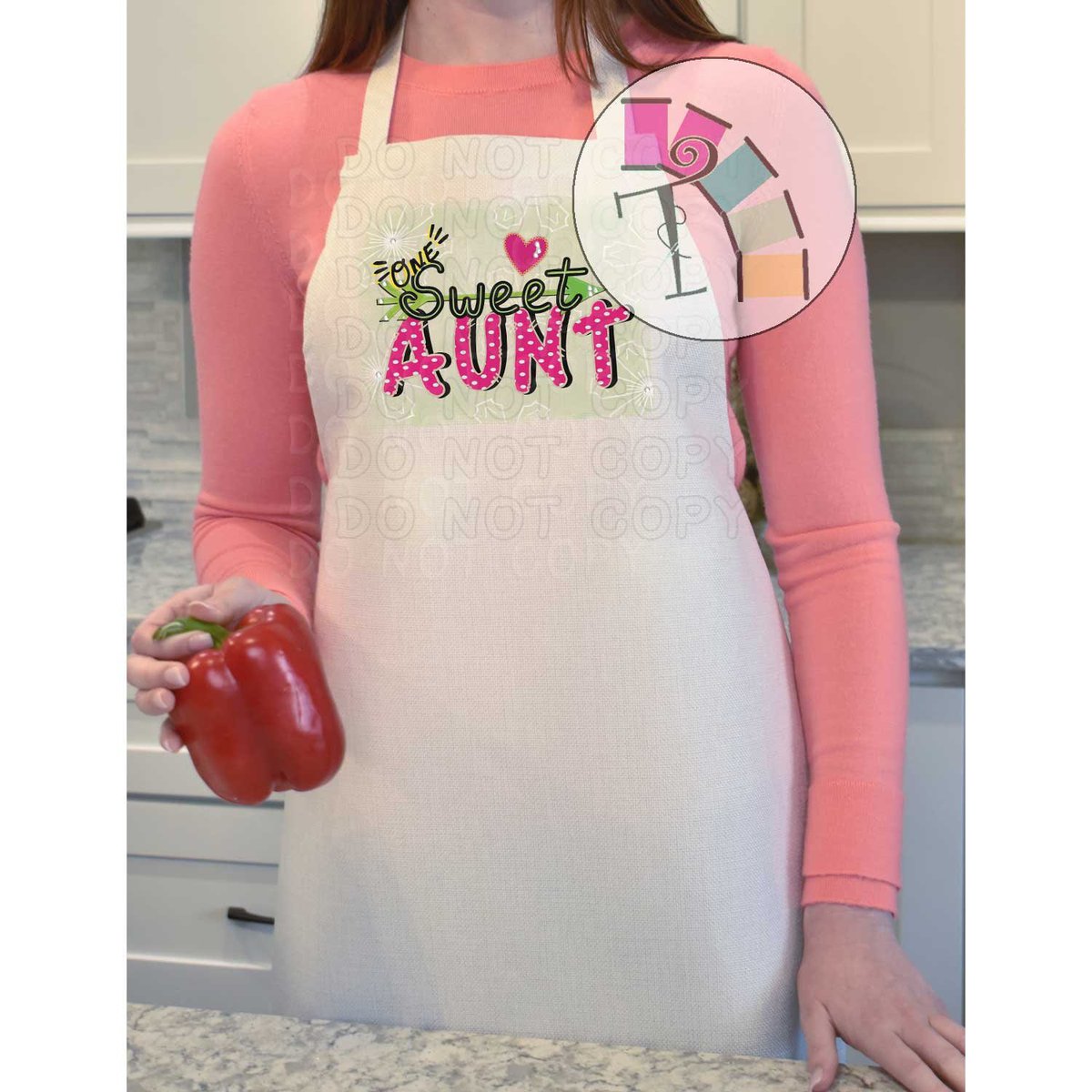 Gift idea for your favorite Aunt!  One Sweet Aunt Cooking Apron available in my #etsyshop.  #kitchenapron #cookingapron #gift #apron #auntgift #threadtails #etsy #aunt etsy.me/3y2okIB