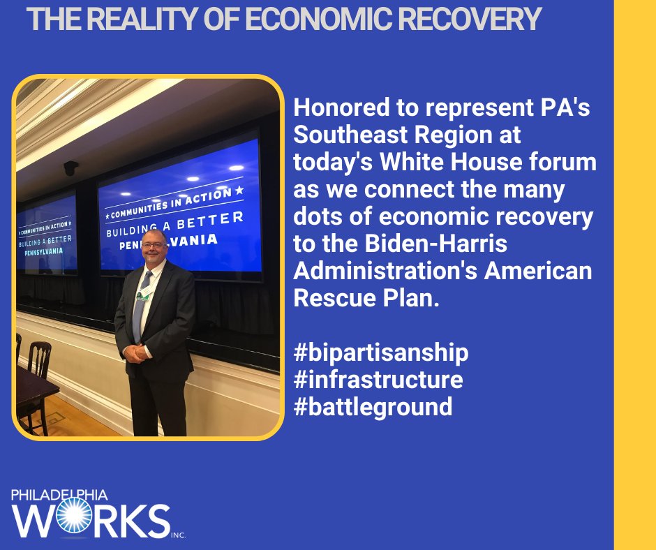 Honored to represent PA's Southeast Region at today's White House forum as we connect the many dots of economic recovery to the Biden-Harris Administration's American Rescue Plan. We are truly "Building a Better" Pennsylvania. 

#bipartisanship 
#infrastructure 
#battleground