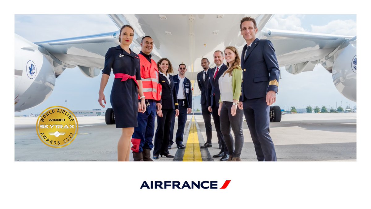 #AirFrance ha sido reconocida como la mejor aerolínea de Europa occidental por segundo año consecutivo en los #Skytrax #WorldAirlineAwards2022. También subió 2 lugares hasta la octava posición en el ranking mundial.✈️ Gracias a todos en todo el mundo por confiar en nosotros.