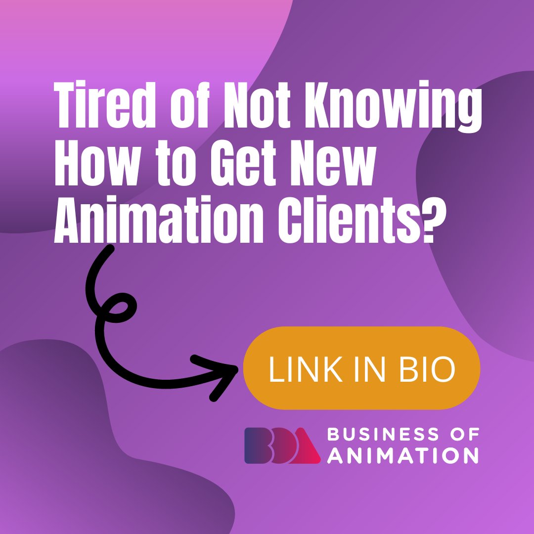 animationbiz's tweet image. Tired of Not Knowing How to Get New Animation Clients? Link in bio.

 #AnimationProjectManagement #AnimatedProject #AnimationClients #MotionGraphicsClients #AnimatorClients #AnimationClient #AnimatorSales #SalesForAnimators #AnimationSales #AnimatorSalesCoach #BusinessOfAnimation