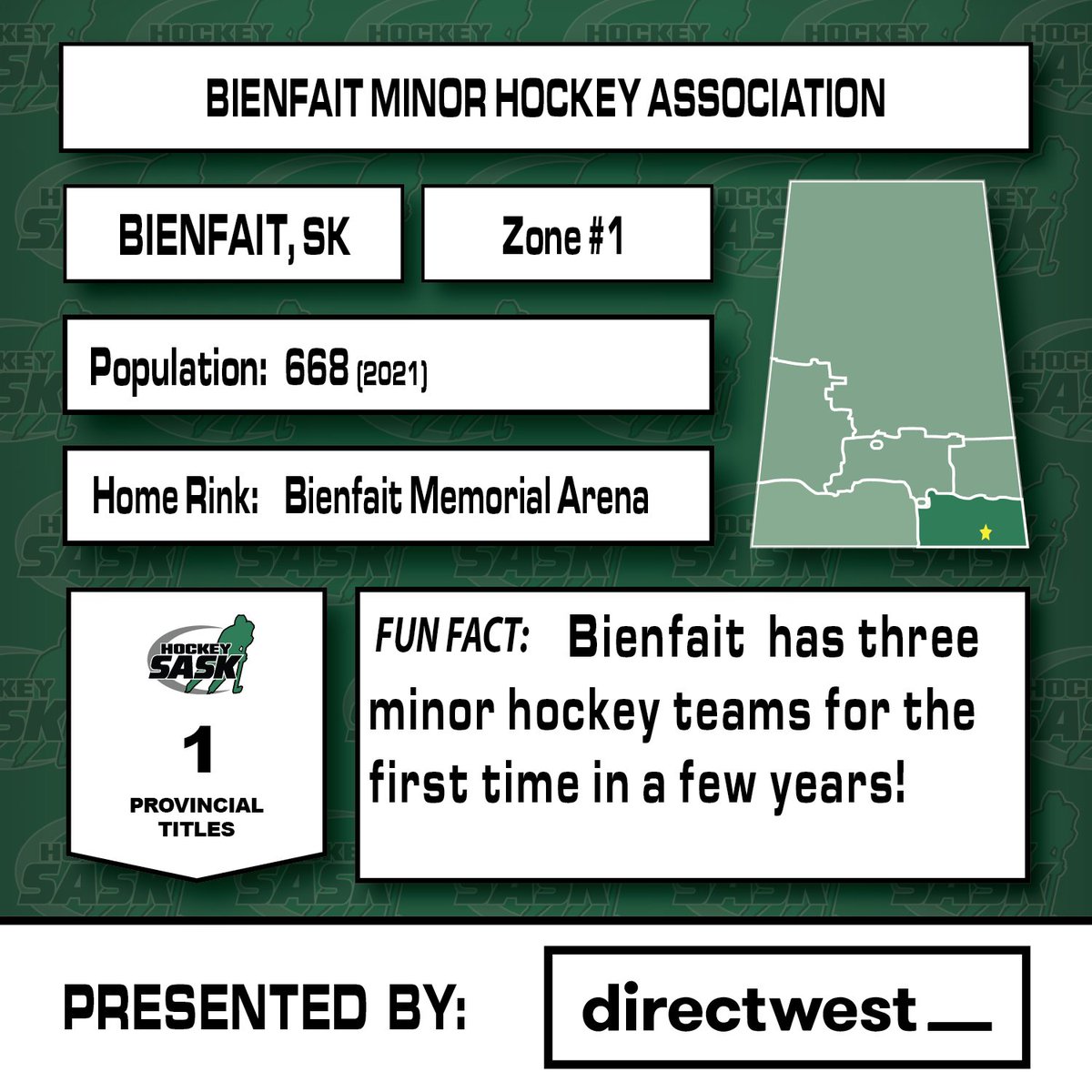 The Minor Hockey Association of the Month, presented by @Directwest ⚒️ | BIENFAIT MINOR HOCKEY ASSOCIATION #HockeySask #MHAoftheMonth