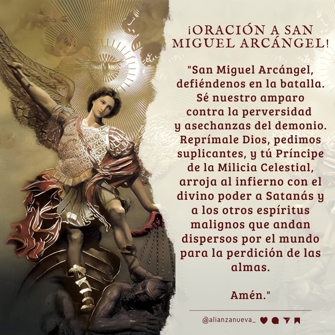AlianzaNueva1's tweet photo. El 29 de septiembre la Iglesia celebra a los Santos Arcángeles Miguel, Rafael y Gabriel. Son los únicos arcángeles nombrados en la Biblia.

#santosdeldia #SanMiguel #SanRafael #SanGabriel #arcángeles #alianzanueva_ #servidores #servicios #misa #jesús #católicos #maría https://t.co/1KFTiLz3SU