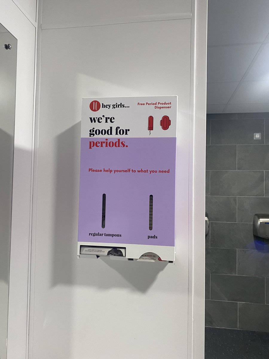 Exciting day today! Our <a href="/HeyGirlsUK/">Hey Girls</a> vending machines have been fitted in the main toilets. 👏🏻👏🏻. Sanitary products are also available in lots of classrooms too. Just look for the RRS signage on the teachers door.