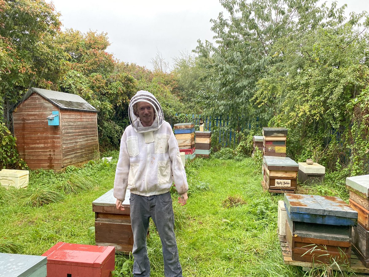 Spacehive's tweet image. The rain didn’t stop us from dropping by at @mwconnected and seeing the @Pure_buzzin bees for ourselves! Over 50 backers including @NorthTyneCA helped Stephen get this project off the ground 🐝🐝🐝