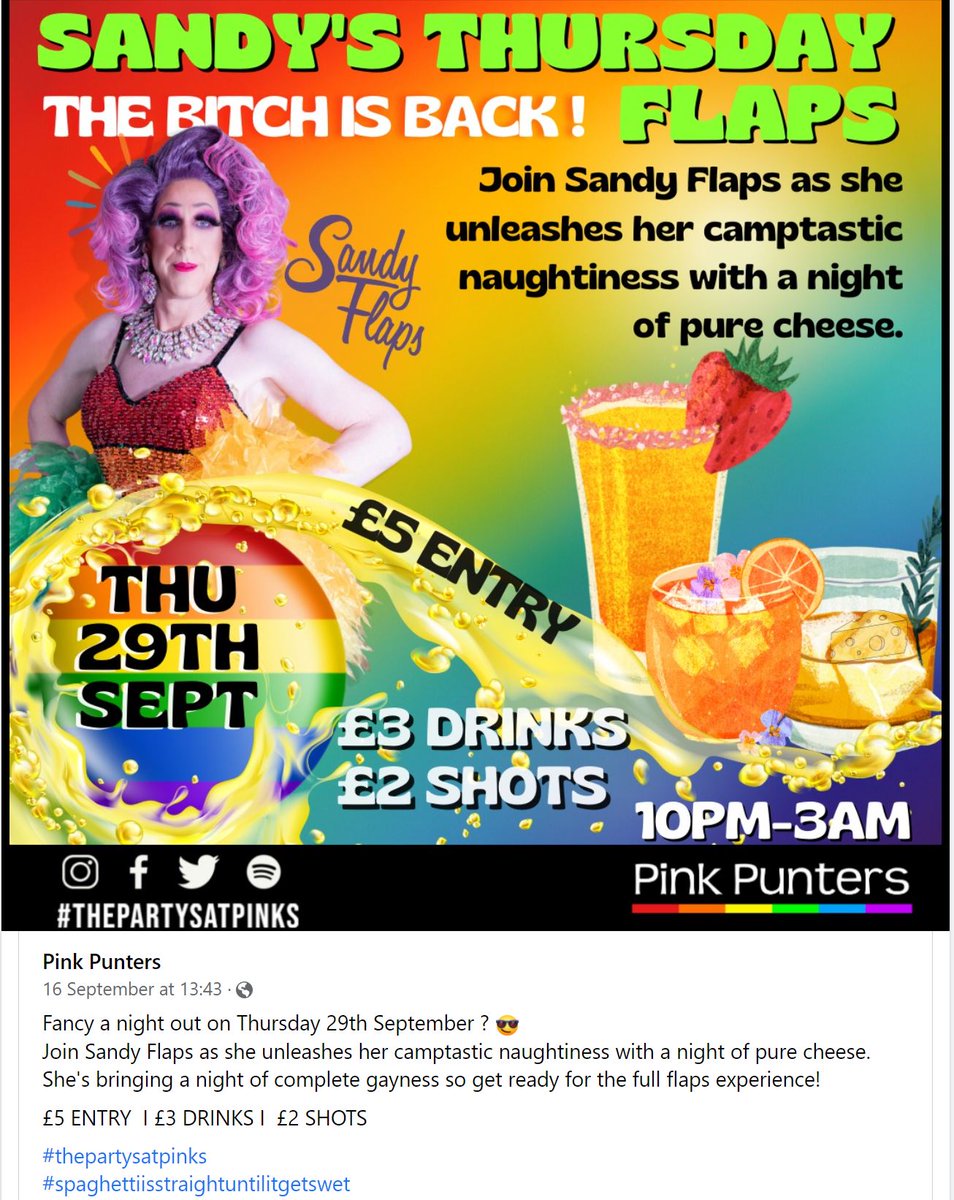 Pennylanevideo's tweet photo. Tonight 
@pinkpunters @sandyflapsdrag 
 #thepartysatpinks Come on down &amp; join the Party. 
@MiltonKeynes https://t.co/KDO0YxYgRe
