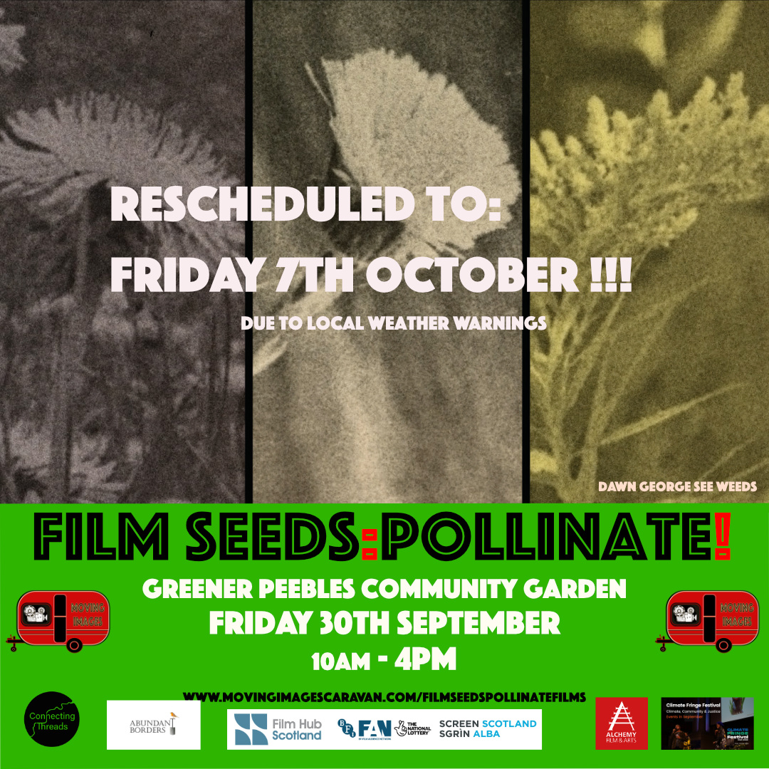 movingimagesca1's tweet photo. Film Seeds:Pollinate! at Greener Peebles Community garden has been RESHEDULED to Friday OCTOBER 7th due to forecast of heavy rain and high winds. Apologies of any inconvenience caused, tickets still valid and now more time to book!!  Let's hope the sun is shining next week! https://t.co/YXTG0ND9d9