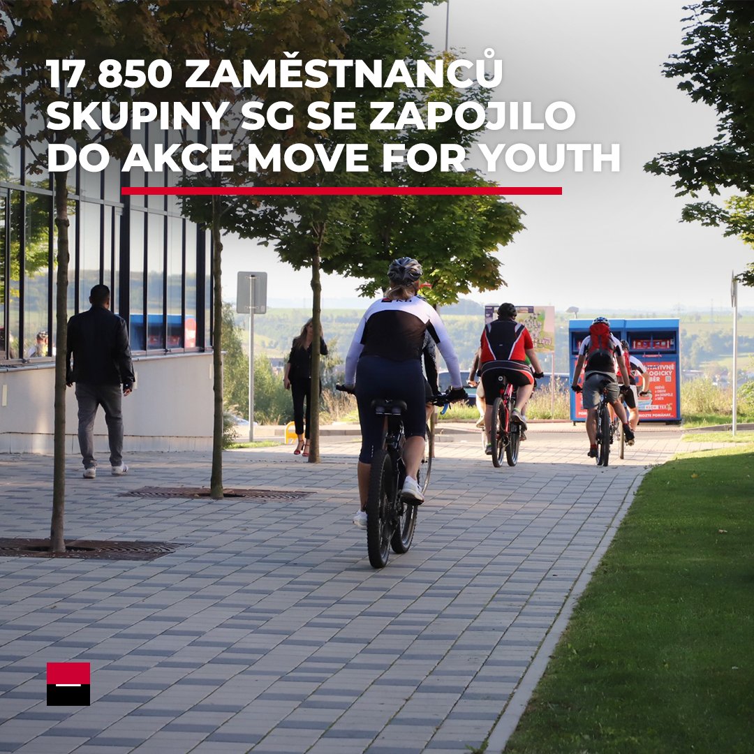 [#nadace] 🚴‍♂️ Kolegové z celé Skupiny <a href="/SocieteGenerale/">Societe Generale Group</a> se zapojili do charitativní výzvy #MoveForYouth na podporu charit věnující se mladým lidem. Společnými silami jsme dosáhli 2 003 965 km! Výtěžek bude věnován i Centru LOCIKA, které pomáhá dětem zažívajícím násilí v rodině.