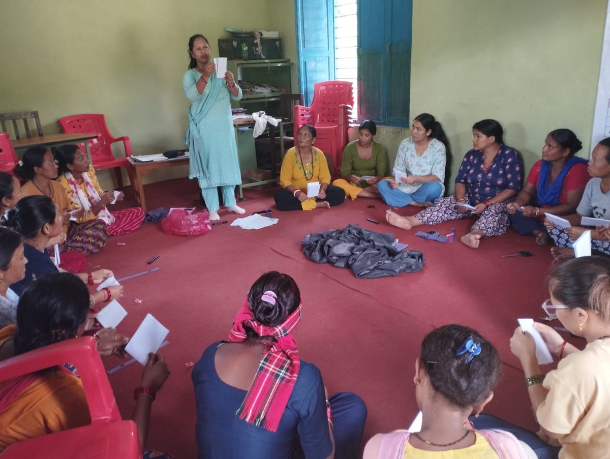 ManuSappy's tweet photo. LRP of BNA facilitating Reusable #Sanitary #pad making training to TLO members of sital tole ward no 7 of Birendranagar Surkhet under #WASHSDG program@SNVNepal @dangal @BhattaManju @KcCharitra https://t.co/RgA4DQD9DV