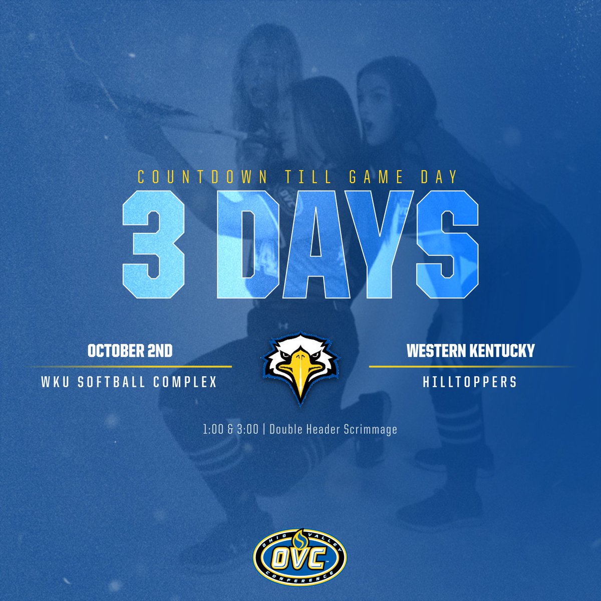 MSUEaglesSB's tweet photo. Just 3 more sleeps until we hit the road to take on WKU for our final fall games! 

📍WKU Softball Complex
📅 October 2nd 
🕓 1:00pm &amp; 3:00pm

Make the trip to support your Eagles as they take on Western Kentucky! 
#EaglesSoar #SoarHigher https://t.co/YLVst1chPP