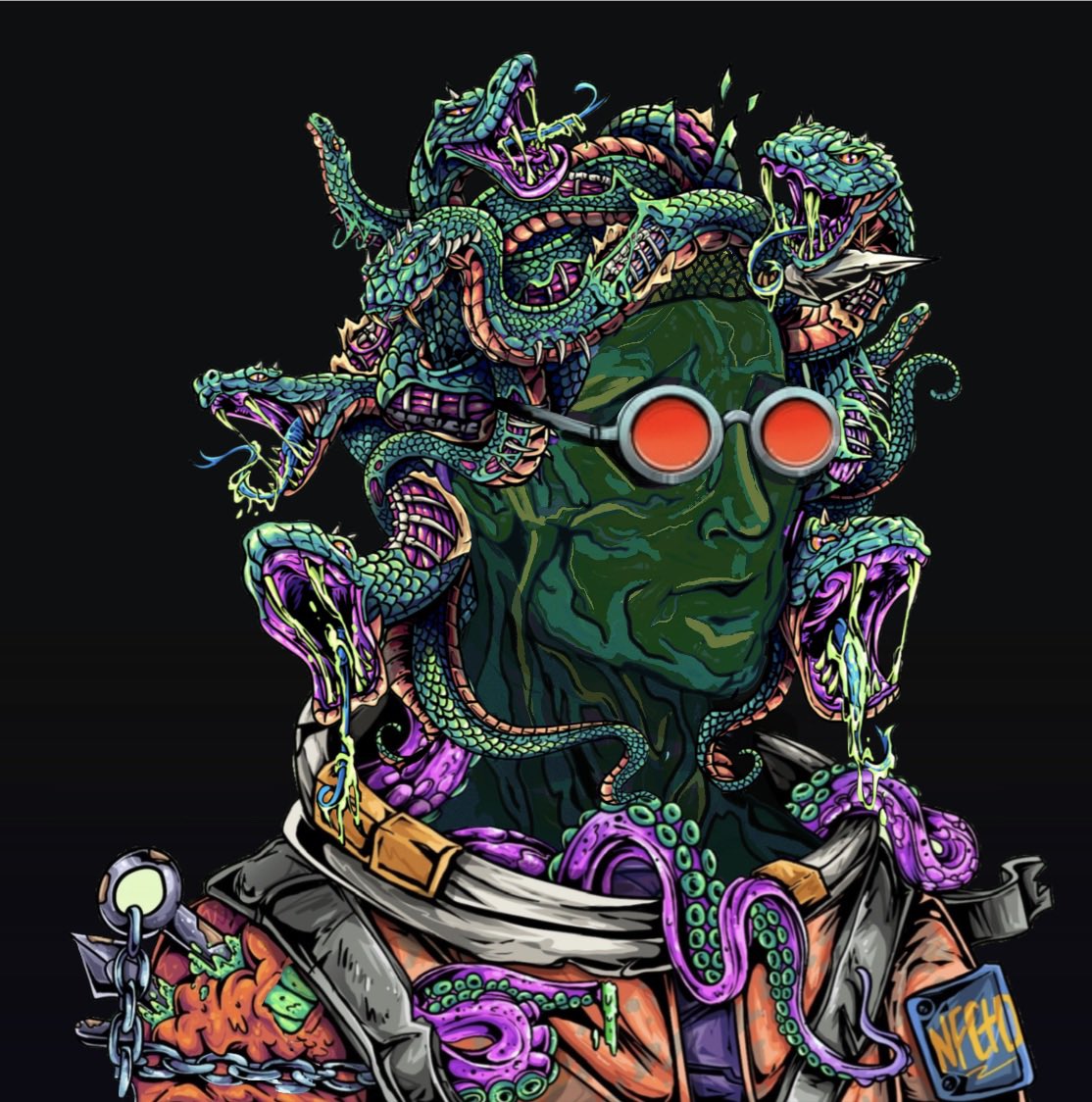 kishUwizard's tweet photo. ***The Last Primordial Astronaut***
IJ eyes: Tomato Morpheus  
IS headwear: Medusa
IB Clothing: Octopus Spacesuit

“From the deepest depths of the ocean to the heavens of the earth, no creature was safe from the infection…not even in space…”

#gibgoo #lfmob @InfectedMob https://t.co/iKF5sKcItE
