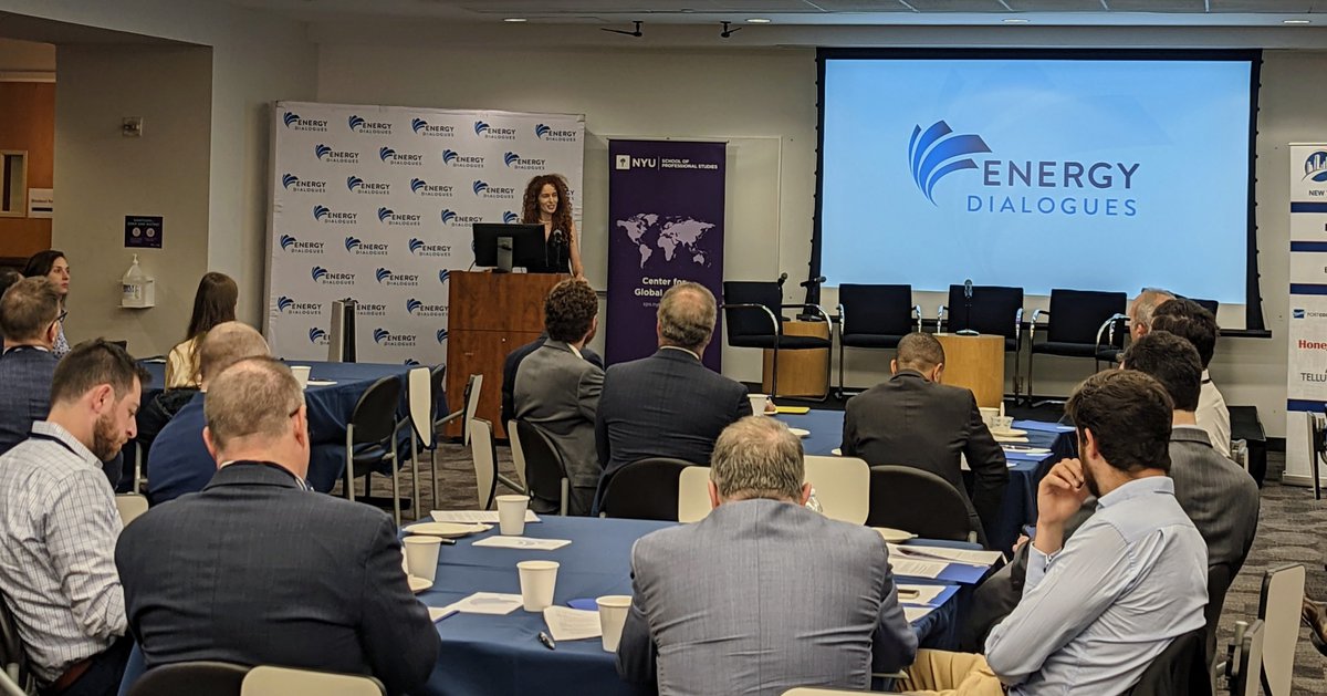 NYUCGA's tweet photo. CGA's Assistant Dean and Director of the SPS Energy, Climate Justice and Sustainability Lab, Dr. @CarolynKissane provides opening remarks at the #EnergyDialogues event by @Energy_Dialogue happening now at the CGA.
#NYU https://t.co/L4FTCydzRR