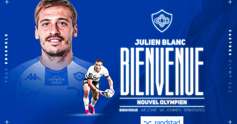 CastresRugby's tweet photo. Julien Blanc rejoint l’effectif du Castres Olympique jusqu’à la fin de la saison pour pallier à l’indisponibilité de Jérémy Fernandez.