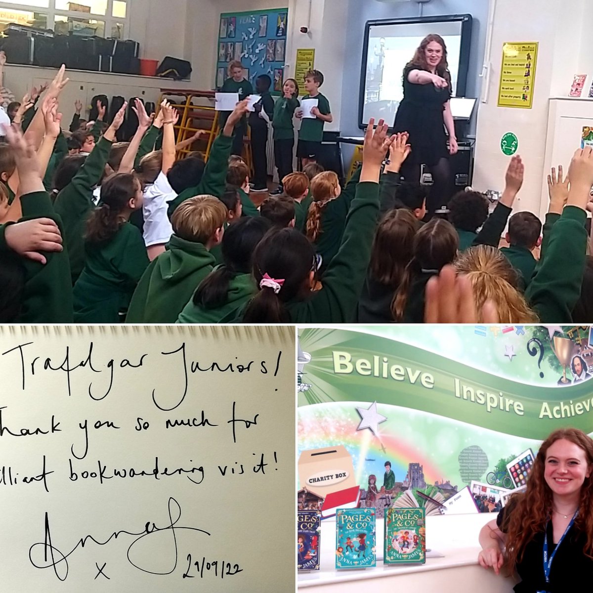 TrafalgarJrs's tweet photo. Excellent visit from Pages &amp; Co. author, Anna James!  @acaseforbooks @HarperCollinsCh #ks2reading #pagesandco https://t.co/prsaC9GHl7