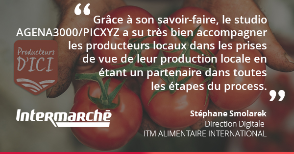 agena3000's tweet photo. Persuadé que l’avenir d’une bonne alimentation passe par un « local fort », INTERMARCHE a lancé le projet « Producteurs d’Ici » dont la réussite nécessite des visuels réalisés dans les meilleures conditions pour enrichir les fiches produits du site e-commerce d'INTERMARCHE. https://t.co/evCG5j2Ch0