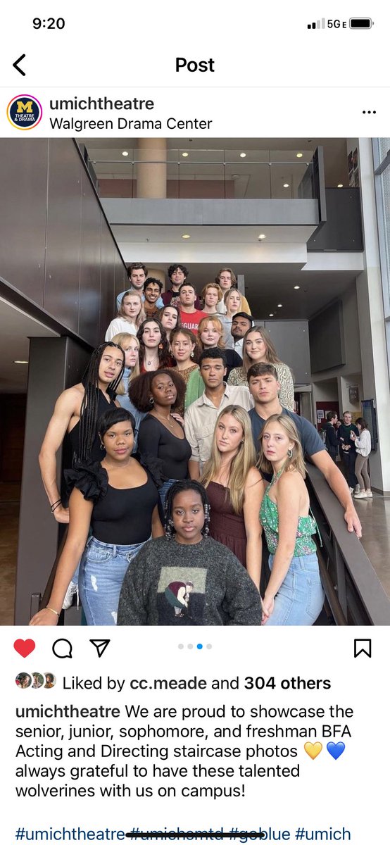 University of Michigan actors class of 25.  Go Blue! 💙💛