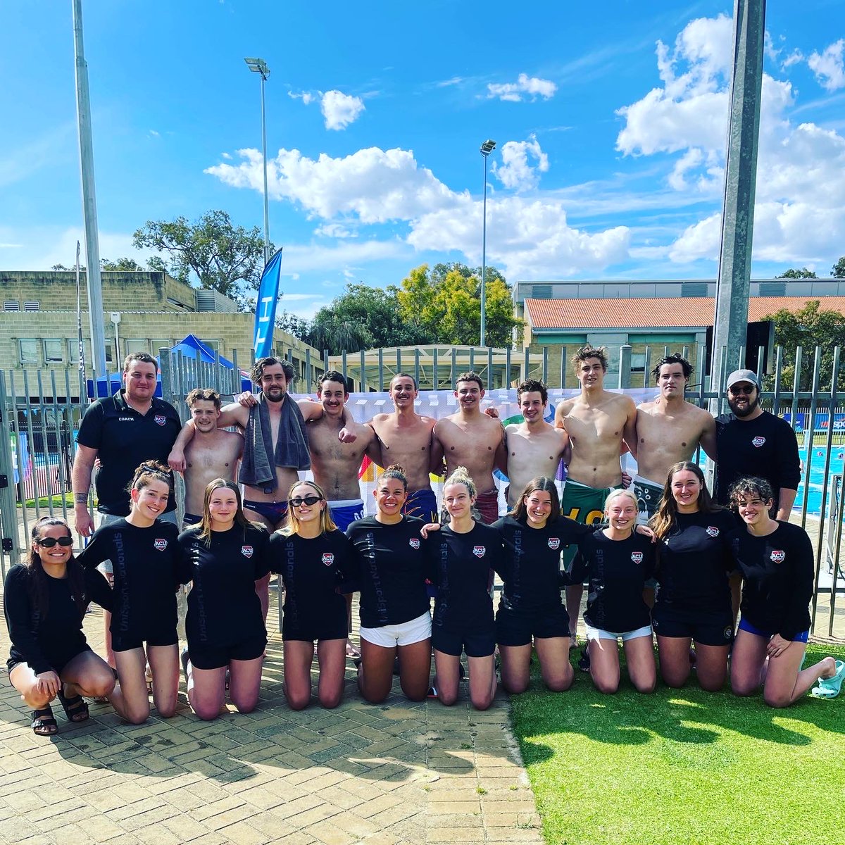 ACUSport_'s tweet photo. Team ACU will compete for three Div 1 medals on Friday  

Mens and Womens Water Polo are into gold medal matches both against USYD 🥇

Whilst Womens Futsal will take on Western Sydney in the first semi final of the day ⚽️ https://t.co/RVGzBBmZYp