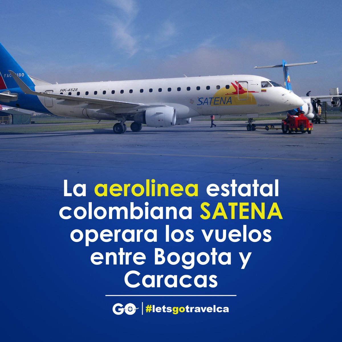 letsgotravelca's tweet photo. 𝐋𝐞𝐭𝐬𝐠𝐨 𝐈𝐧𝐟𝐨𝐫𝐦𝐚, la Aerolinea Satena  operara los vuelos tras las complicaciones de los otros operadores de ambos países ✈ ¿Deseas Viajar? Contactanos a nuestro 𝐖𝐡𝐚𝐭𝐬𝐚𝐩𝐩 Corporativo 📲 +58 4143678858 . #letsgotravel #turismo #agenciadeviaje #venezuela https://t.co/NuGVFol79e