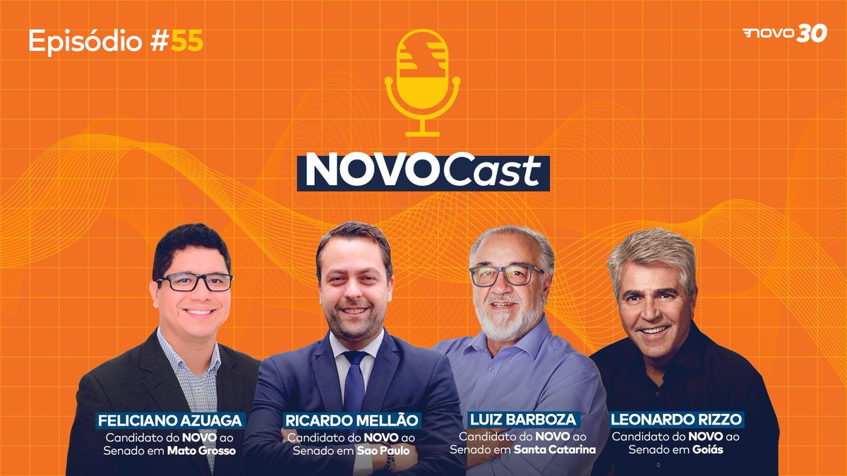 partidonovo30's tweet photo. O NOVO é uma plataforma para trazer gente de qualidade para a política: ficha-limpa, preparado, passando por processo seletivo e curso de formação.

É o caso de Luiz Barboza, candidato ao Senado pelo estado de Santa Catarina, entrevistado pelo NOVOCast: https://t.co/l6SzpC44hE https://t.co/TGnFgAYjoR