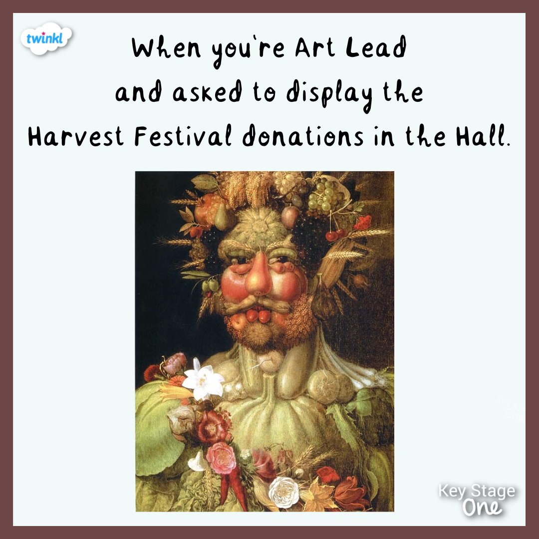 TwinklKS1's tweet photo. 🥕🖼️

#KS1Harvest #KS1Assembly #KS1Music #KS1Teacher #EduTwitter #KS1EduTwitter #TeacherHumour #teacherlife #edutwitter #teachersoftwitter #TEACHers #teachertwitter #Funny #FunnyMemes #TeacherMemes #Arcimboldo https://t.co/LBPW088XtA