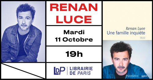 [Agenda]
Venez rencontrer <a href="/renan_luce_off/">Renan Luce</a> auteur de «Une famille inquiète», à la <a href="/Lib_de_Paris/">LIBRAIRIE DE PARIS</a> le mardi 11 octobre à partir de 19h. Plus d’informations ➡bit.ly/3SqD6Ri
(Flammarion - @Wagram_Music)