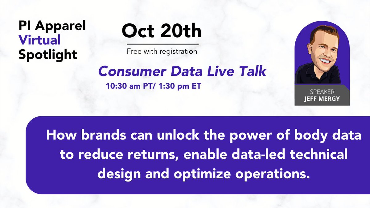 Save the date! Join us on October 20th as we deep-dive into #Consumer #Data with <a href="/PI_Apparel/">PI - Fashion's Technology Community</a> to show just how unlocking the power of body data can be a game-changer for your #apparel brand.

Register here: hubs.la/Q01n8-lv0