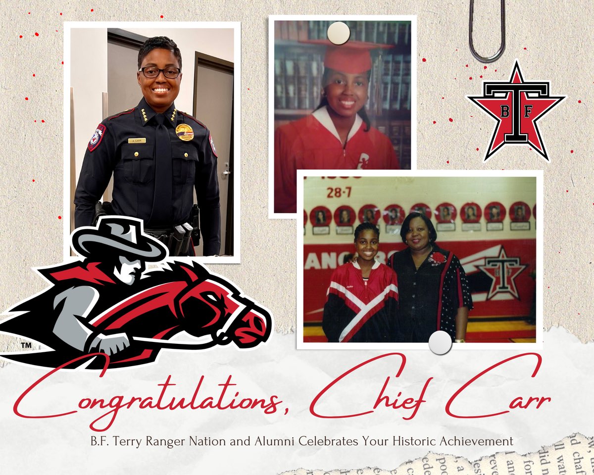 I was proud to welcome and personally congratulate one of <a href="/Terry_Rangers/">Terry High School - Lamar CISD</a> finest, Chief Arika Carr, class of 1999, who recently became the first Black woman chief in <a href="/FortBendCounty/">Fort Bend County</a> history. Chief Carr joined us to patrol the halls she once walked as a student. <a href="/LamarCISD/">Lamar CISD</a> <a href="/lcisdpd/">LCISD PD</a>