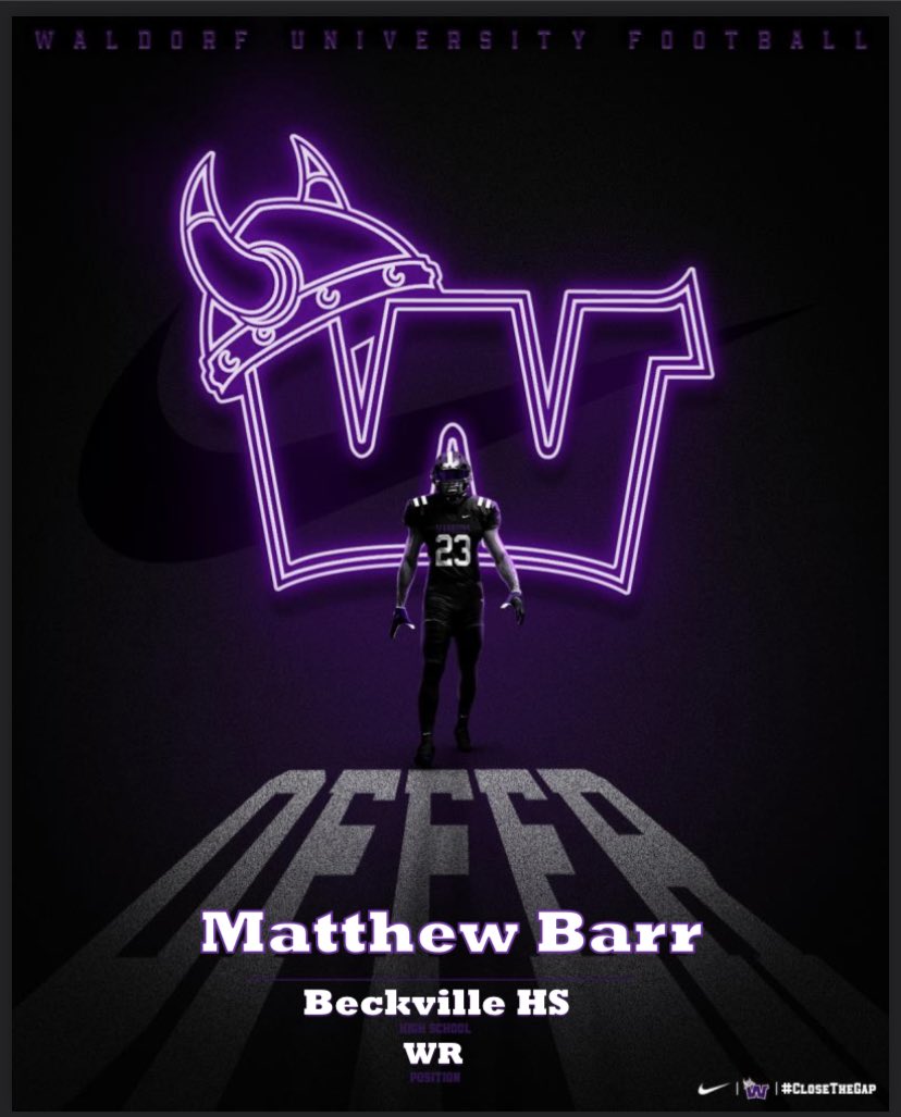 Matthew Barr (@matthewbarr23) on Twitter photo after an awesome talk with coach hart <a href="/JustinHart10_/">Coach Hart</a>  i am blessed to receive my first offer from Waldorf University!!! #gowarriors 🟣⚫️ <a href="/Beckville_Sport/">Beckville Athletics</a> <a href="/SR_scouting/">Scouting Report</a> after an awesome talk with coach hart <a href="/JustinHart10_/">Coach Hart</a>  i am blessed to receive my first offer from Waldorf University!!! #gowarriors 🟣⚫️ <a href="/Beckville_Sport/">Beckville Athletics</a> <a href="/SR_scouting/">Scouting Report</a>