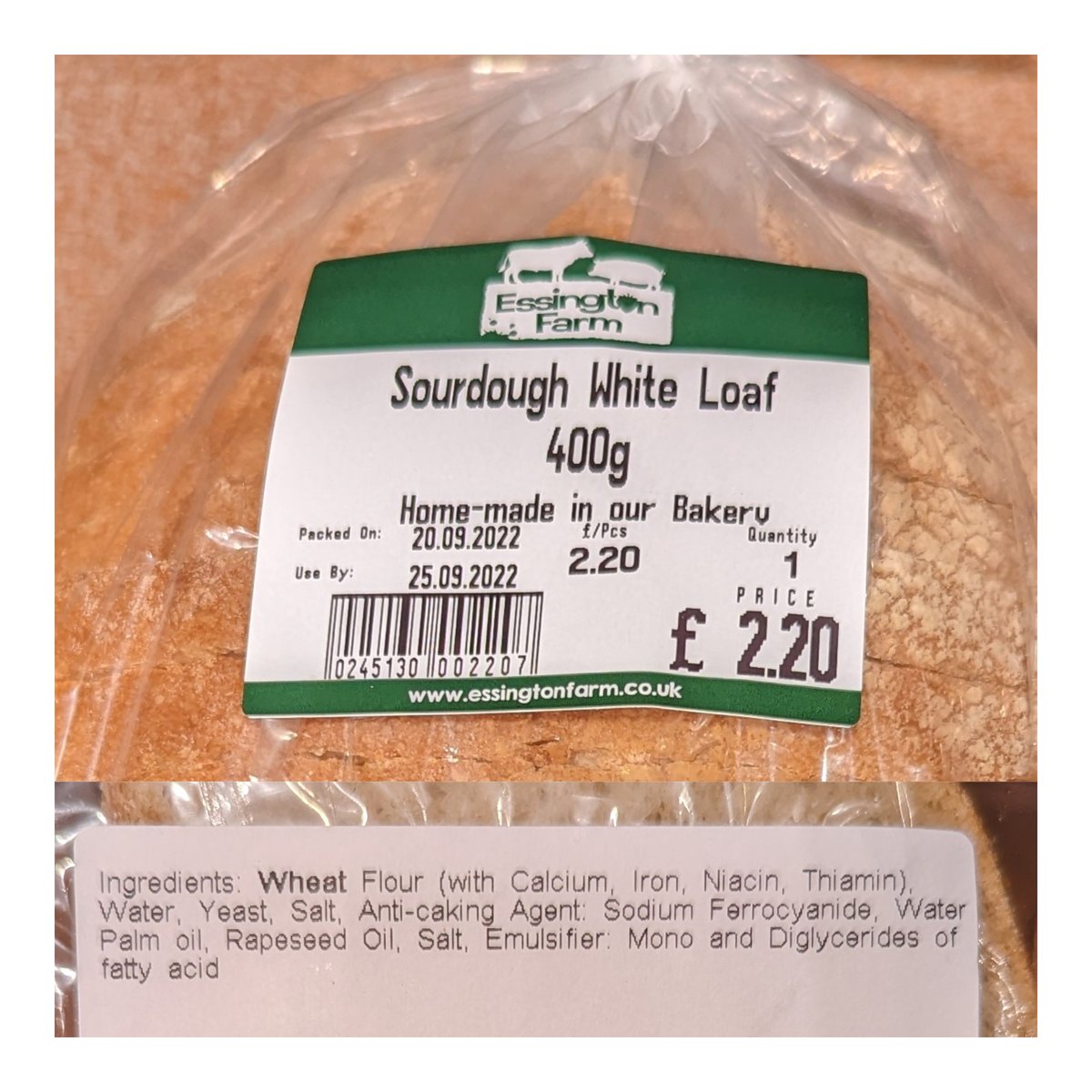 Dear @EssingtonFarm, because you’re marketing this using the word #sourdough but make it with yeast and at least one additive, it’s what @RealBread calls #sourfaux. Will you either change the recipe or drop the word sourdough, please? #SourdoughSeptember #RealBreadCampaign