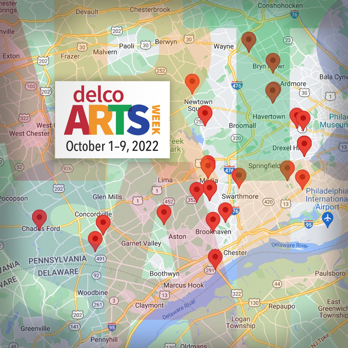 Have you heard?  #DelawareCounty is celebrating the 4th annual Delco Arts Week October 1 -9th! With over 60 arts events taking place around the County, check out our calendar of events and support the arts organizations that make Delco great!  bit.ly/3THZFlA #DelcoArts