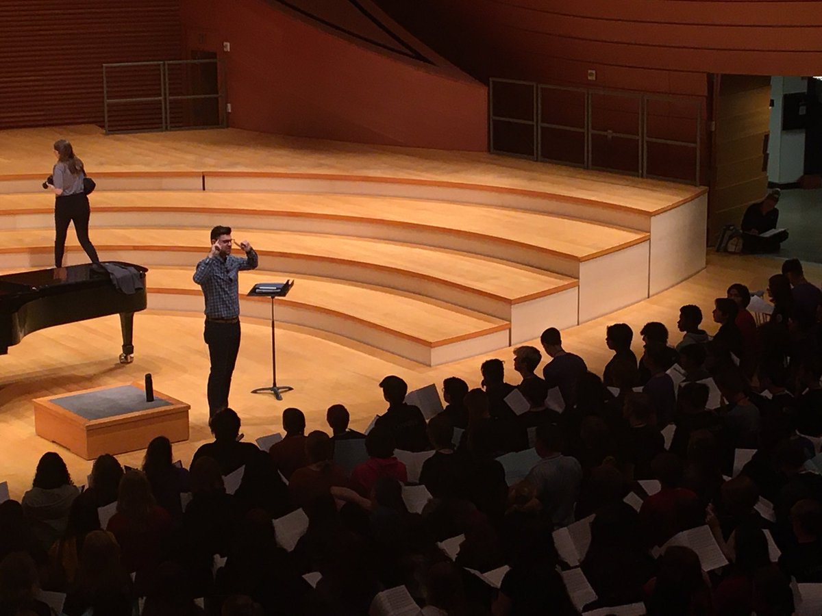 Choir_BHS's tweet photo. Belton Singers at the Kauffman Center today with 13 other area high school choirs. Rehearsing with composer Jake Runestad. Concert this evening. https://t.co/3pKJr7lxYU