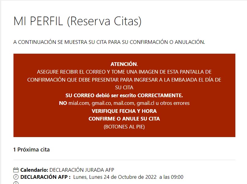 riera_lys's tweet photo. @EmbaVEChile buenas tardes. Tengo dos meses intentando solicitar cita para ir y no me llega al correo de confirmación. He leido que esta pasando. Puedo ir y que me atiendan con la captura de pantalla de que tome la cita? 

Esta??? https://t.co/QtPsSzT1lp