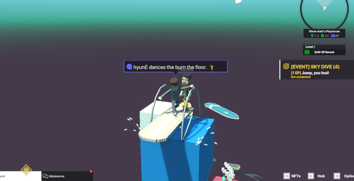 donmanayoo's tweet photo. @TheSandboxGame @steveaoki I just participated in the #SandboxAlphaS3Giveaway for a chance to win 500 SAND! Found the high diving board in @steveaoki's Playhouse, check out my screenshot below!
👇 https://t.co/jde25ow900