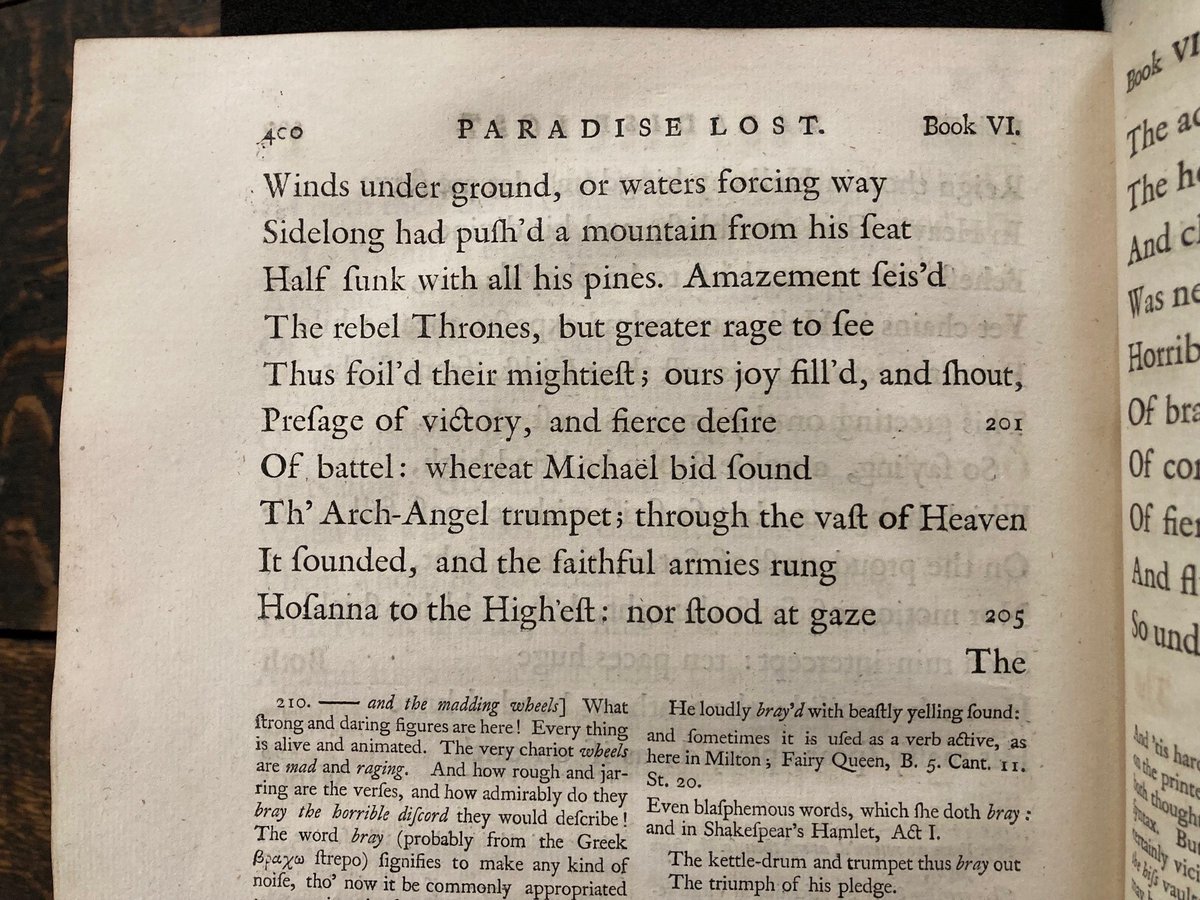 29th September - Michaelmas! Here is Michael (of Michaelmas fame) in Book 6 of Milton's Paradise Lost, in our *very* nicely typeset 1749 copy.