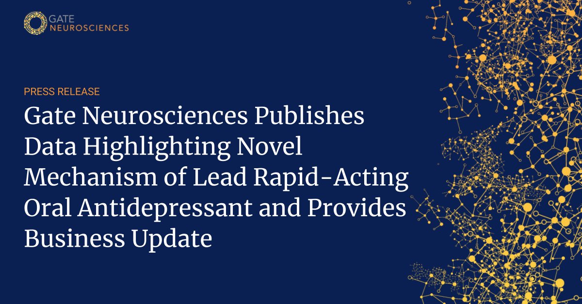 GateNeuro's tweet image. Gate is committed to #mentalhealth innovation. This morning we announced a publication on the novel NMDA mechanism underlying rapid, durable &amp;amp; safe activity with our lead oral program in Phase 2: bit.ly/3fyrGg4

Link to paper in IJNP: bit.ly/3UQqNzg

#biotech