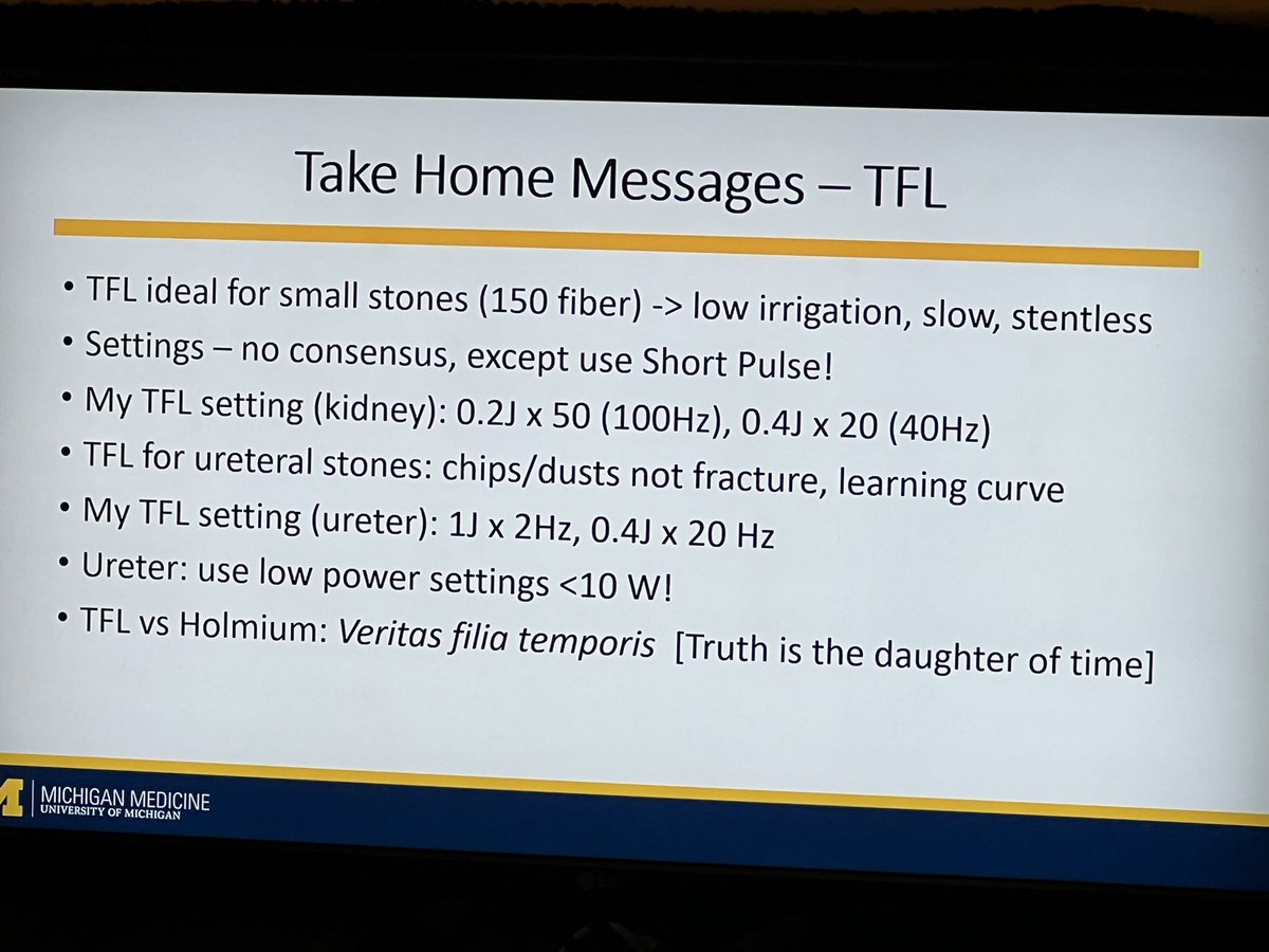 FlorianSchroeck's tweet photo. Such a treat to have @peepeeDoctor speak on LASER surgery for #urolithiasis at #NEAUA22: π ideal settings for #dusting & #popdusting π practical tips for #holmium & #thulium #LASER settings https://t.co/tyhc7I6EjJ
