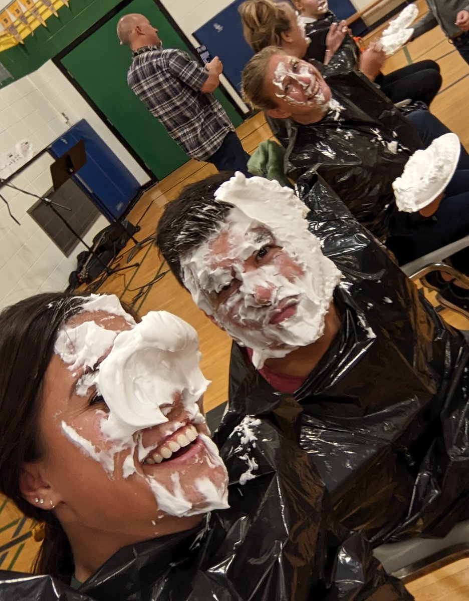 FantasticCooki2's tweet photo. Another goal met! $2000 raised for @TerryFoxCanada way to go lions 🦁 @MckayPublic nothing like starting Thursday with a pie in face 😁 🍰 https://t.co/zTRGwPFIrh