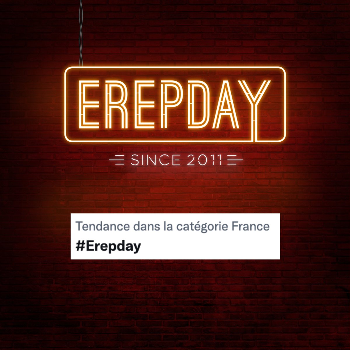 ON L'A FAIT ! L'#Erepday est en tendance France sur @TwitterFrance !!!!! 😍🥳🙌

Merci à nos participants qui contribuent depuis ce matin à cette belle visibilité, vous êtes au top !!! 🙏

👋 <a href="/laurentbuanec/">LAURΞNT BUANΞC</a> 😉