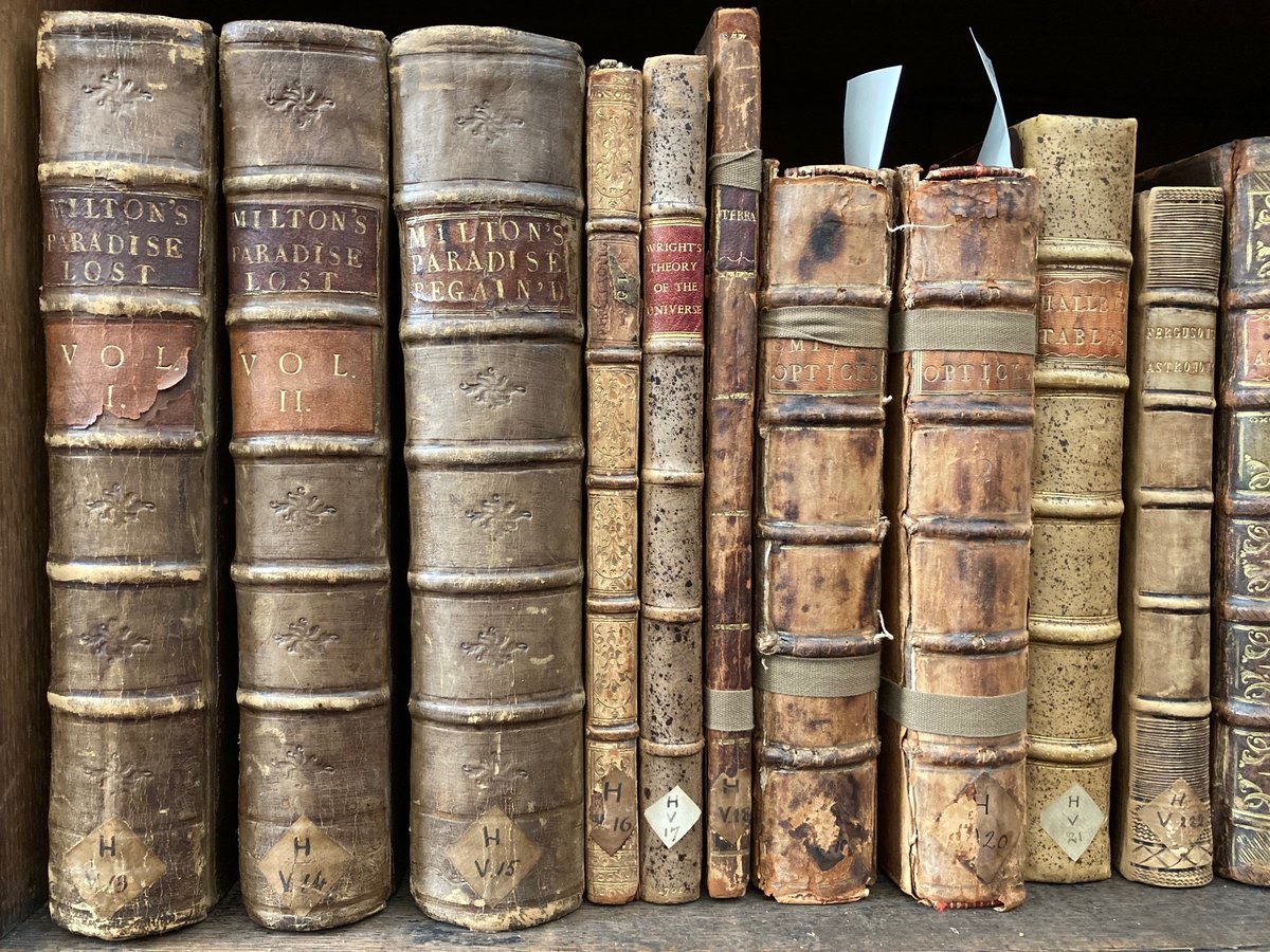 BedesBooks's tweet photo. The shelf-mark is H.V.13 - the 13th book on the fifth shelf of row H.

Which looks like this: https://t.co/wEJXSpQnAw