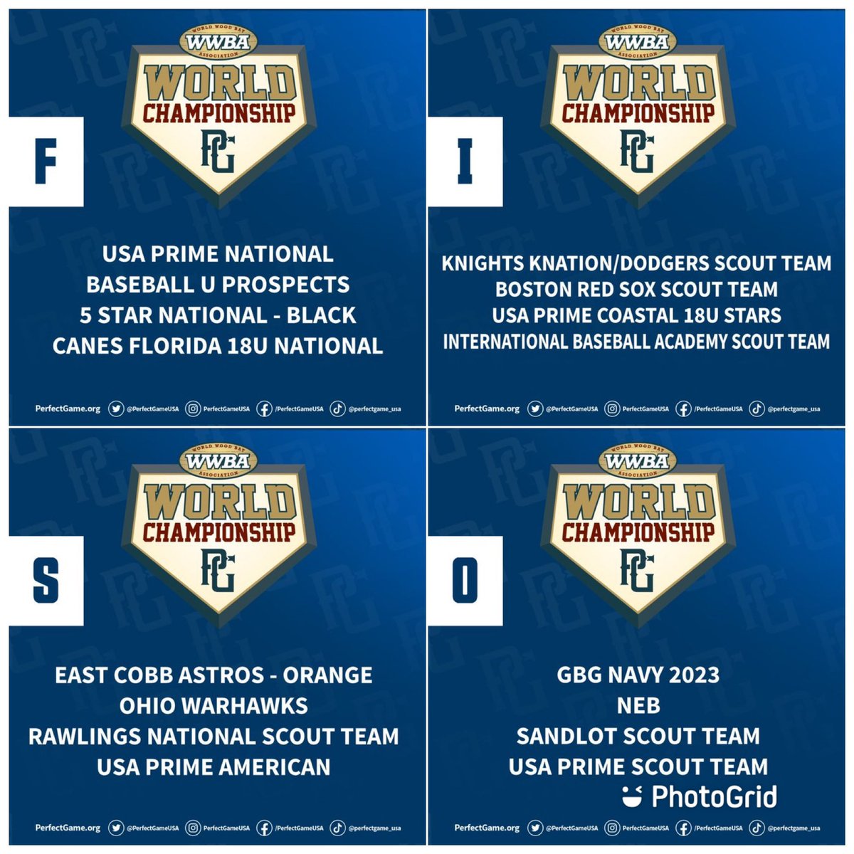 USAPrimeNat's tweet photo. Good luck to our 3 National Program teams + our @USAPrimeCoastal 18u team as they head to Jupiter, FL next week to play in the @PerfectGameUSA World Championships ! #4Bids #DudesEverywhere #PrimeMovement https://t.co/LE3xdHe6cy
