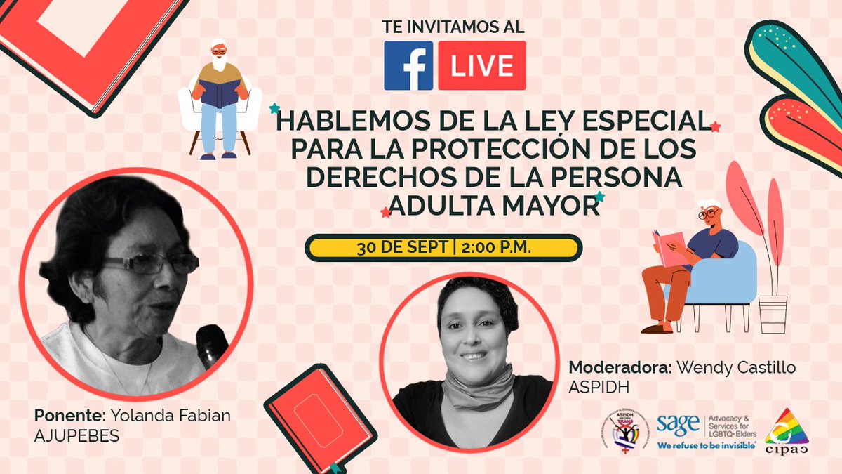 ASPIDHARCOIRIS's tweet photo. ASPIDH te invita al #facebooklive🔴 
"𝗛𝗮𝗯𝗹𝗲𝗺𝗼𝘀 𝗱𝗲 𝗹𝗮 𝗟𝗲𝘆 𝗘𝘀𝗽𝗲𝗰𝗶𝗮𝗹 𝗽𝗮𝗿𝗮 𝗹𝗮 𝗣𝗿𝗼𝘁𝗲𝗰𝗰𝗶ó𝗻 𝗱𝗲 𝗹𝗼𝘀 𝗗𝗲𝗿𝗲𝗰𝗵𝗼𝘀 𝗱𝗲 𝗹𝗮 𝗣𝗲𝗿𝘀𝗼𝗻𝗮 𝗔𝗱𝘂𝗹𝘁𝗮 𝗠𝗮𝘆𝗼𝗿"

📅 Viernes 30 de septiembre 2022
⏰ 2:00 p.m. [El Salvador]

#sage #cipac https://t.co/zBWUUicmrq