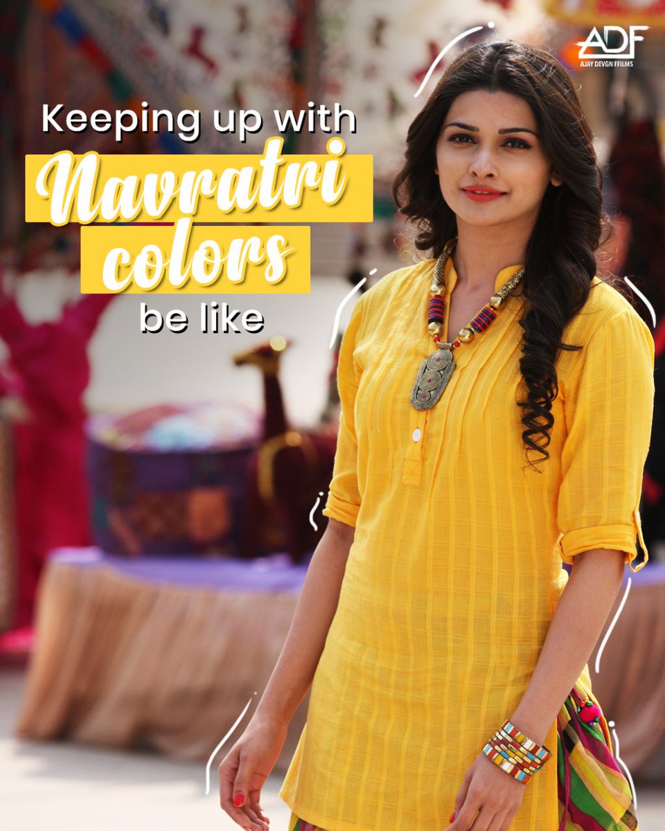 ADFFilms's tweet photo. Radhika is here to brighten up your day 💛
@ItsPrachiDesai
#ADF #AjayDevgnFfilms #Navratri2022 #HappyNavratri #Navratri #PrachiDesai #Yellow #ColorsOfNavratri #BolBachchan https://t.co/4GzgFyckc1