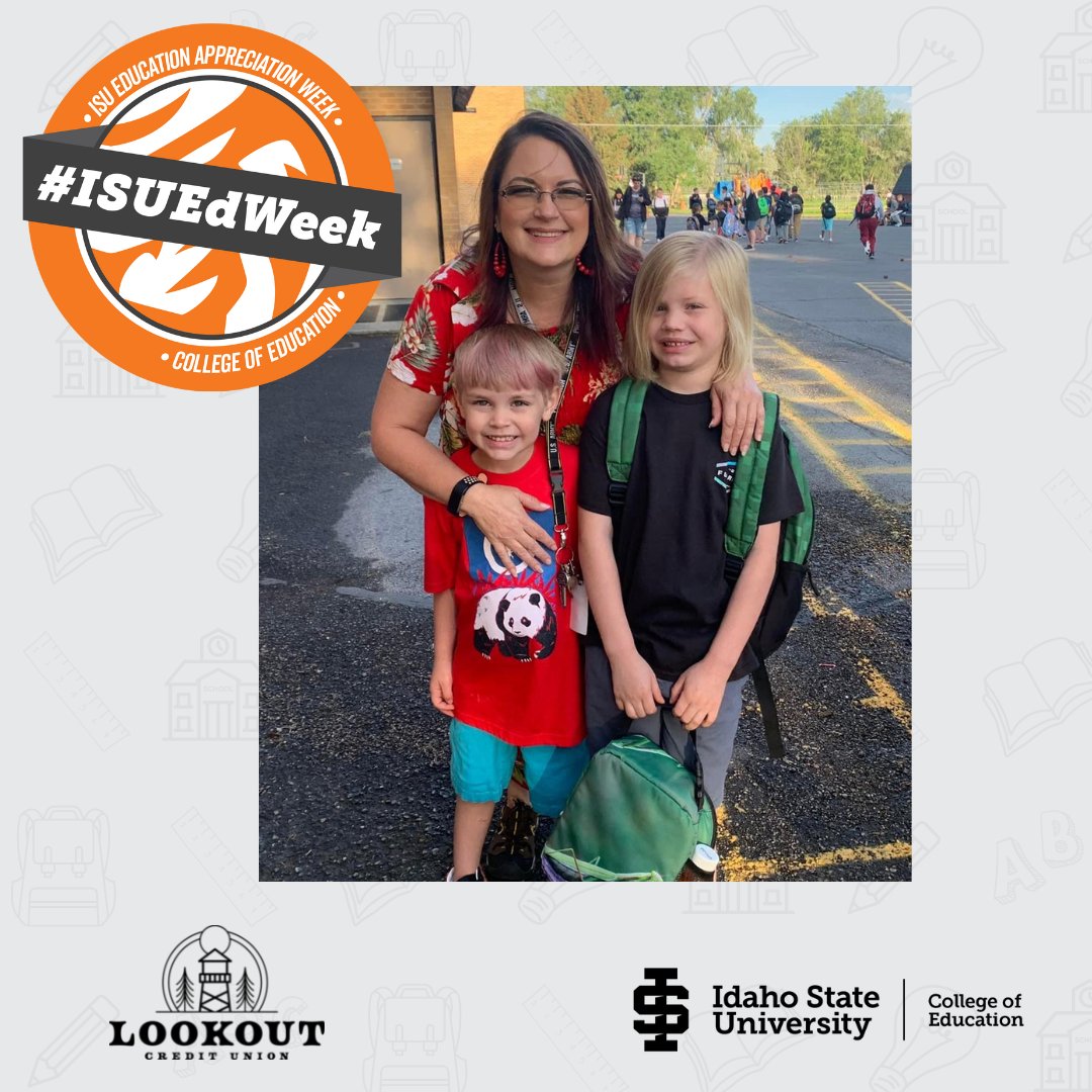 IdahoStateEd's tweet photo. Celebrating Ms. Lisa Clark from Stoddard Elementary School! As she said, "I love to install a love of learning my students."
Be sure to share this post to celebrate #ISUEdWeek! Lookout Credit Union will  be donating $10 towards student scholarships for every post shared. https://t.co/x6bNZyQdmg