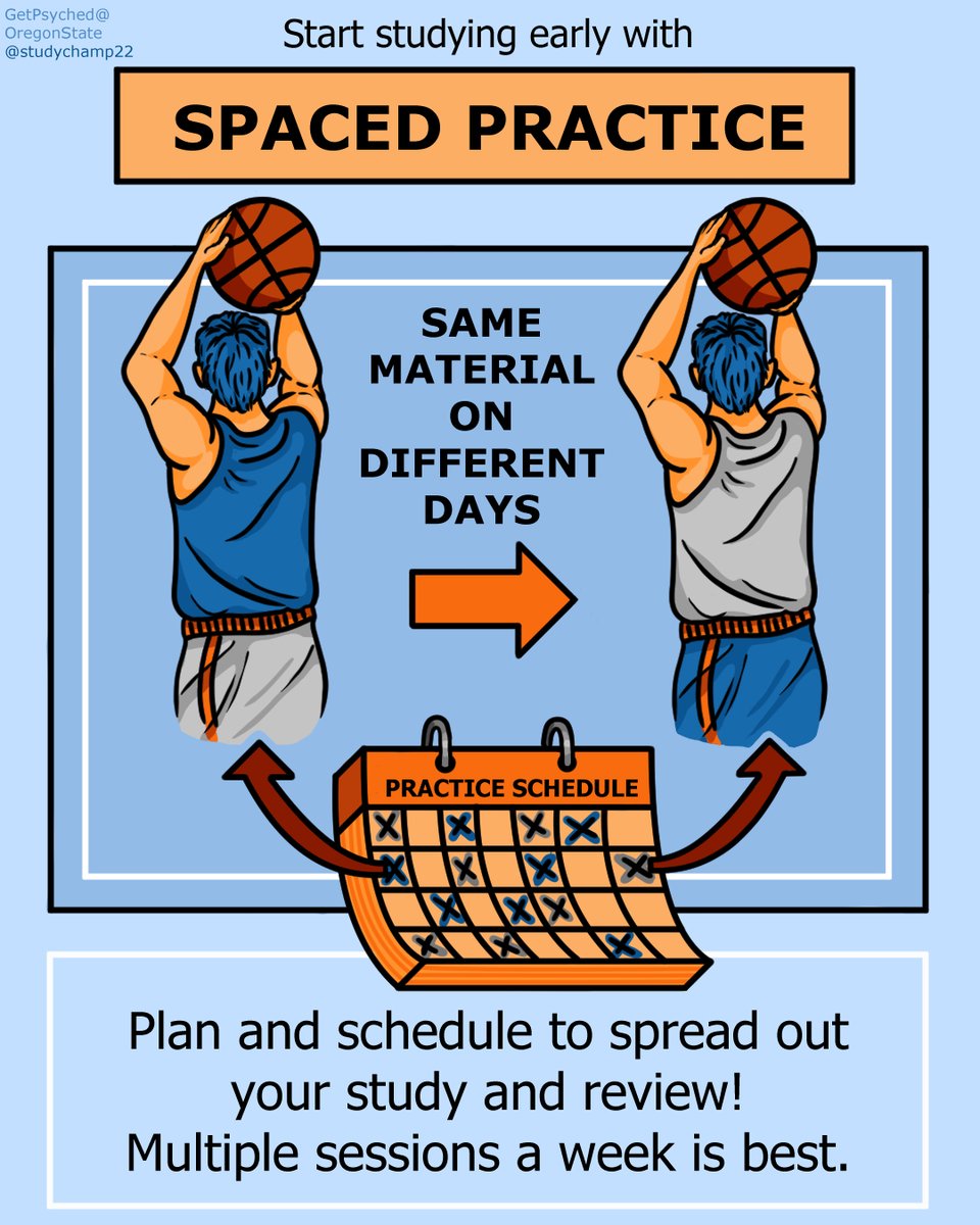 One of the toughest study habits to build is spaced retrieval practice. Strong research support for it but difficult to do. Course design, setting multiple deadlines spaced apart and early, talking about it in class, providing examples of a spaced study schedule, all can help.